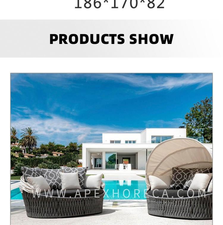 Outdoor Garden Patio Hot Sale Home Sunlounger Balcony Rattan Sunbed