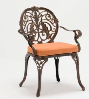 Cast Aluminum Floral Designs Outdoor Dining Chair