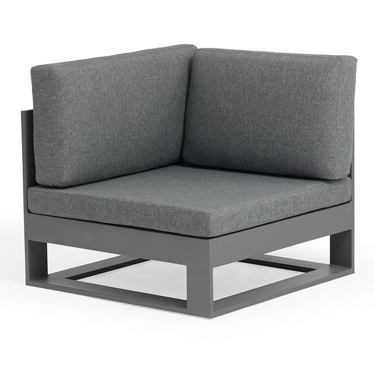 Modern Large Outdoor Sofa Set with Aluminum Frame and Waterproof Fabric for Garden Use
