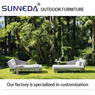 Adjustable Restaurant All Weather Durable Cushion Courtyard Outdoor Lounger Set