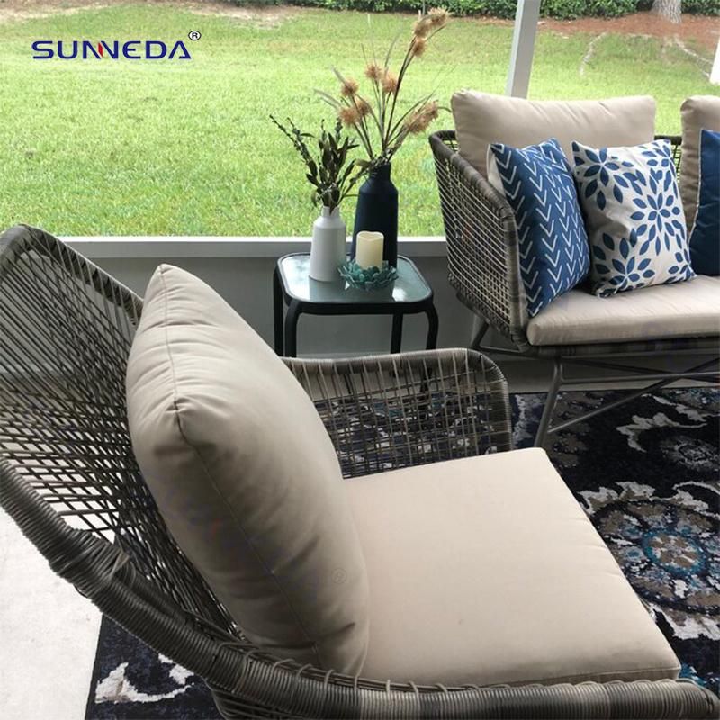 Patio Modern Rattan Coffee Table Aluminum Sofa Garden Furniture