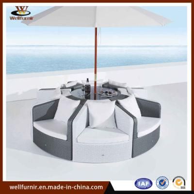 Rattan Wicker Chairs/Outdoor Wicker Round Furniture Sofa Set with Sunshade