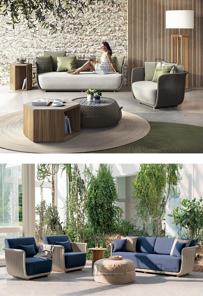 Zhida Garden Chair Modern Outdoor Furniture Hot Sale Patio Leisure Sofa Set Webbing Rope Fabric Seat Mesh Polyester Frame Sectional Sofa