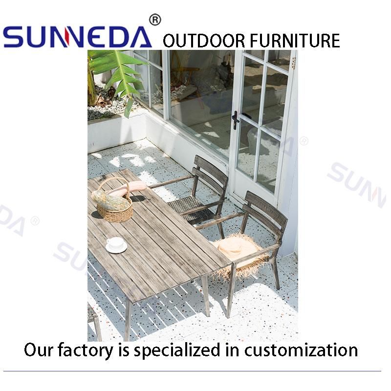 Costomized Outdoor Furniture Teak Wood Aluminum Garden Patio Set