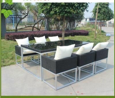 High End Outdoor Rattan Furniture Wicker Dining Table and Chair