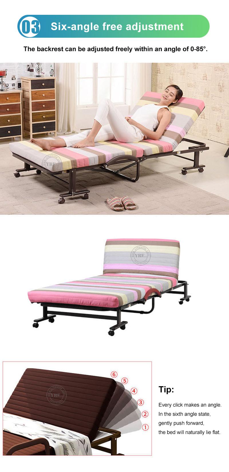 Motel Folding Bed Extra Rollaway Memory Multicolored 74 X 35 Inch