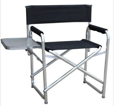 2PCS Aluminum Folding Director Chair with Side Table, Director Chair for Camping and Traveling, Beach Chair with Aluminum Frame