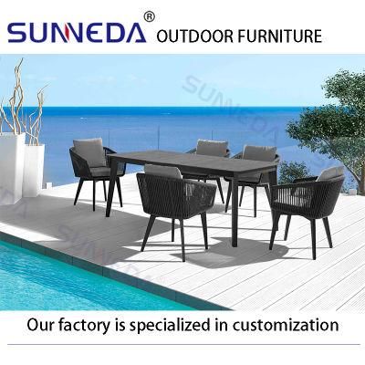 Aluminum Frame Metal Black Water Resistence High Quality Furniture Set