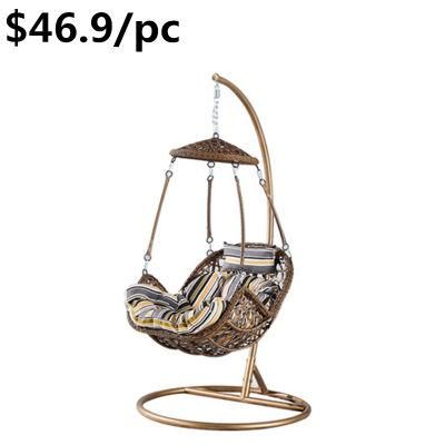 Luxury Hanging Rattan Patio Leisure Padded Cushion Garden Swing Chair