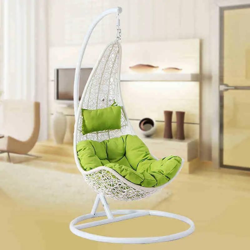 New Design Outdoor Balcony Garden Courtyard Straw Hat Hanging Swing Chair