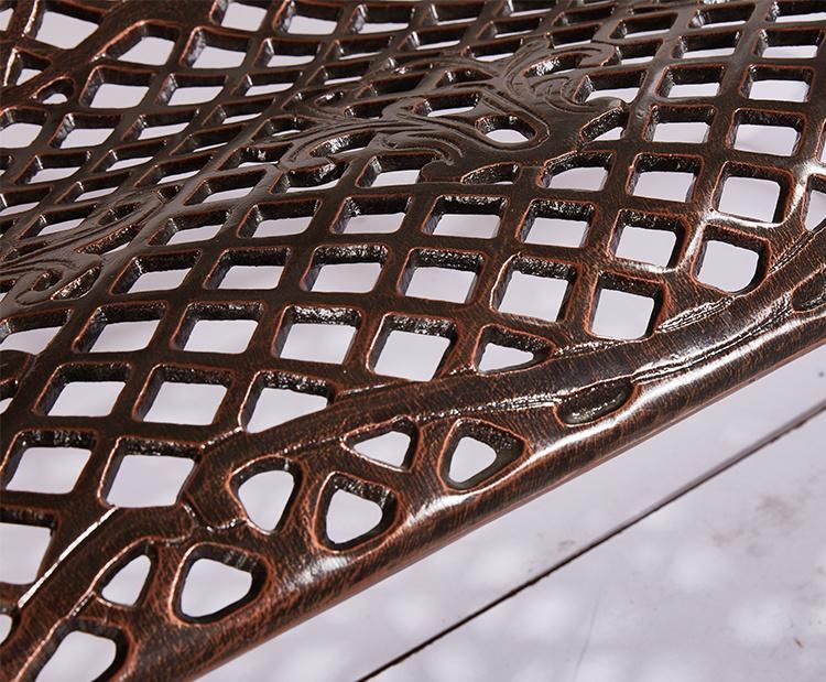 Bronzed Bench Chair Outdoor Cast Aluminum Part Bench Garden Chair
