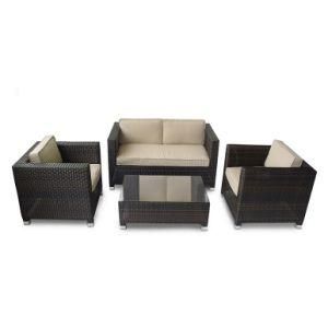 Outdoor Wicker Patio Sofa Set with High Density Cushion