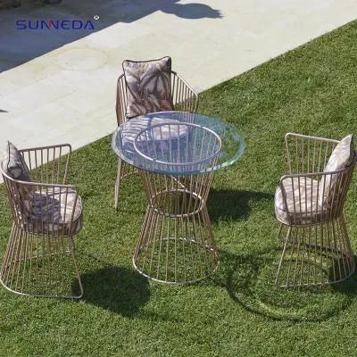 Durable Stainless Steel Frame with Plated Surface Garden Table Set