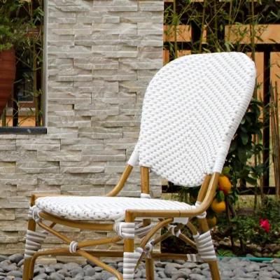 Cafe Outdoor Patio Furniture Rattan Garden Diner Bamboo Chair White