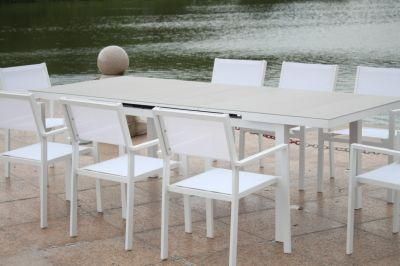 Outdoor Unfolded OEM Customized Foshan Metal Sets Chair Extensible Dining Table Hot Sale