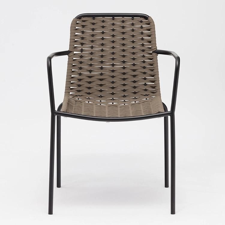 Durable Stacking Nordic Garden Metal Iron Rope Chairs for Outdoor