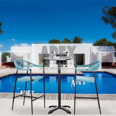 Home Furniture Outdoor Balcony Garden Bar Stool Aluminum Rope Chair