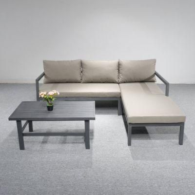 Aluminum Modern Simple Cheap Outdoor Sectional Couch L Shape Lounger Sofa Garden Furniture