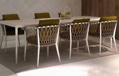 Hot Sale Home Patio Garden Furniture Outdoor Wicker Rattan Chair Aluminum Hotel Outdoor Wooden Dining Table Set