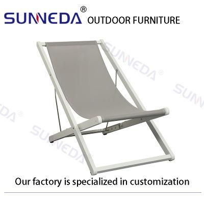 Simple Style Foldable Restaurant Courtyard Lawn Lounge Outdoor Lounger