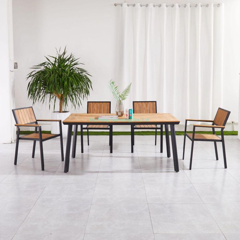 All Weather Patio Table Aluminum Bistro Table Waterproof Dining Table Garden Outdoor Furniture