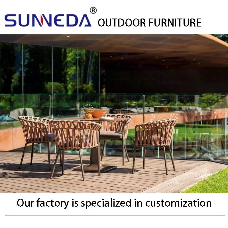 Outdoor Leisure V-Pattern Modern Design UV Aluminum Full Set Furniture