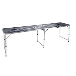 8FT Portable Custom Pattern Beer Pong Aluminium Folding Table Adjustable Picnic Camping Table for Party Game
