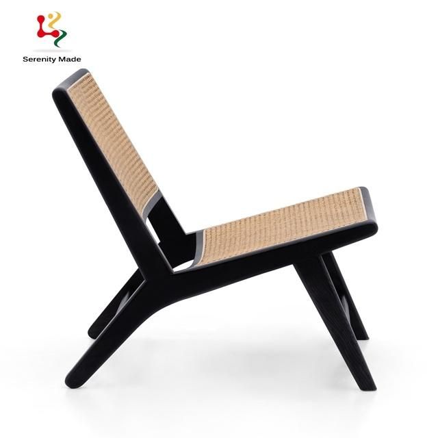 Wholesale Low Price Real Rattan High Back Ash Wood Leisure Chair Lounge Sofa Recliner Resting Chair