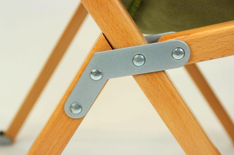 Outdoor Wooden Canvas Beach Folding Lounge Chair