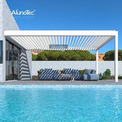 Waterproof Garden Pergolas Design Automatic SPA Arch Aluminium Louvered Awning Roof Patio Pavilion Pergola Tent Outdoor Gazebo