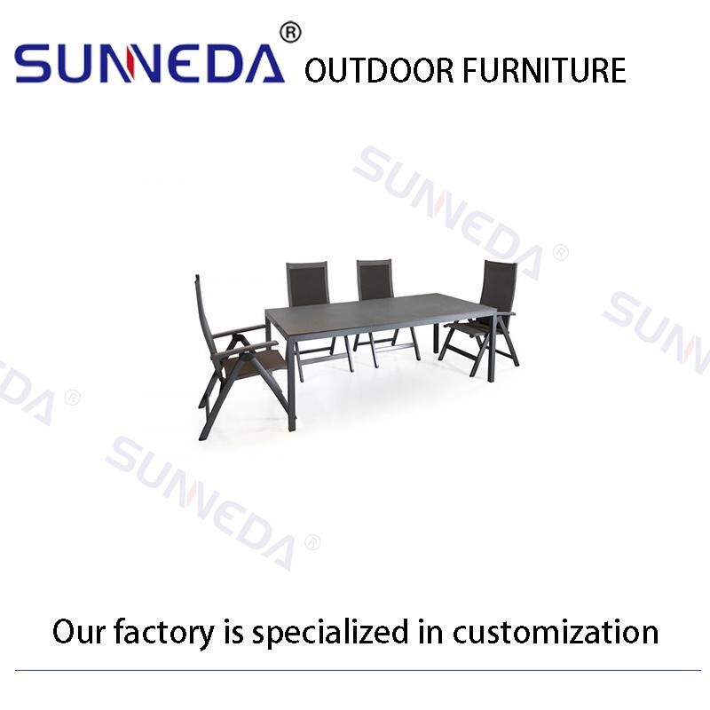 Best Sell Disassembly Structure High Temperature Glazed Glass Top Garden Table