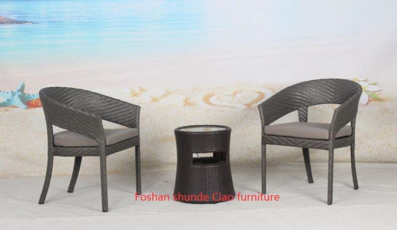 Balcony PE Rattan Coffee Table and Chair Set Outdoor Furniture