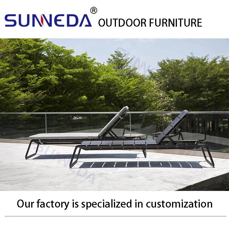 Aluminium Alloy Metal Adjustable Comfortable Terrace Crafted Lounger