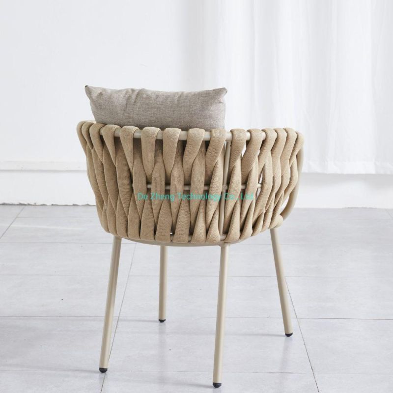 Chinese Manufacturer Garden Rope Dining Chair Restaurant Metal Chair and Table All Day Bistro Terrace Outdoor Furniture