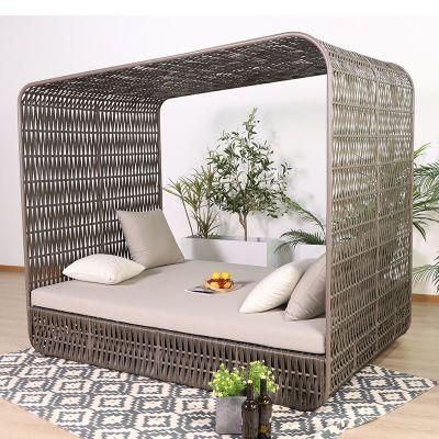 China Customize Modern Darwin Foshan Beach Double Day Beds with Canopy Sun Bed Garden Sunbed