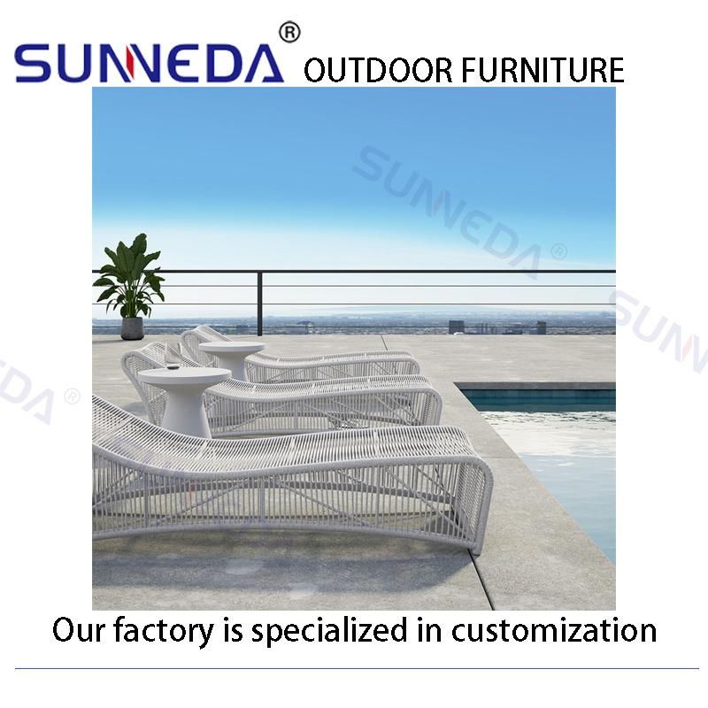 Hollow-out Design Outdoor Modern Villa Leisure Chaise Aluminium Lounger Sun