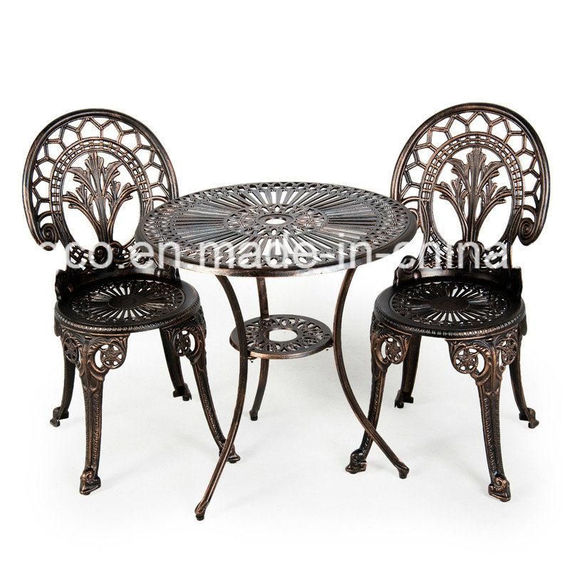 3 Pieces All Weather Outdoor Patio Cast Aluminum Garden Furniture Table Chairs