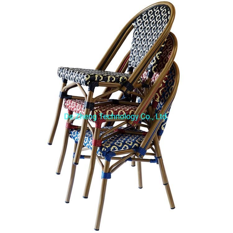 Cheap Outdoor Wicker Furniture Patio French Bistro Pier Harbor Restaurant Rattan Chair