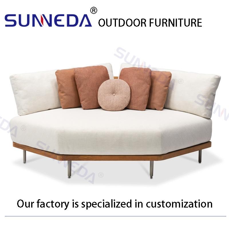 Aluminum Frame and Bamboo Base Villa Backyard Garden Modular Sofa with Corner Furniture