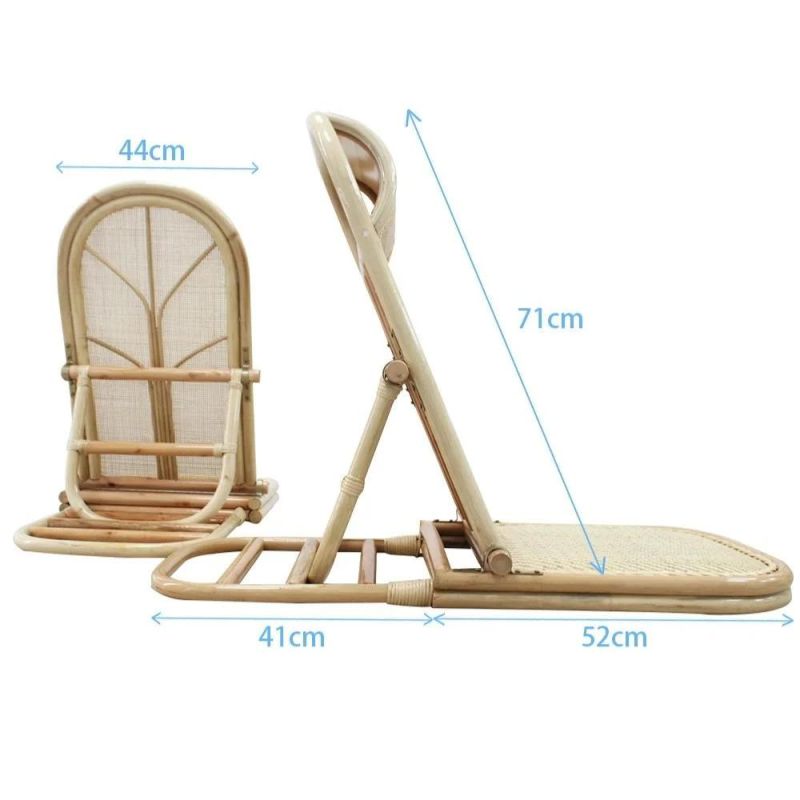 Outdoor Rattan Chair Rattan Backrest Weaving Creative Camping Folding Beach Chair Wyz19554