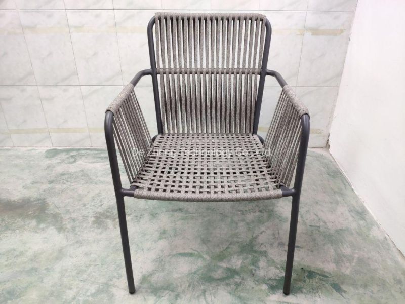 Garden Outdoor Restaurant Rope Chair for Hotel Dining with Waterproof Cushion