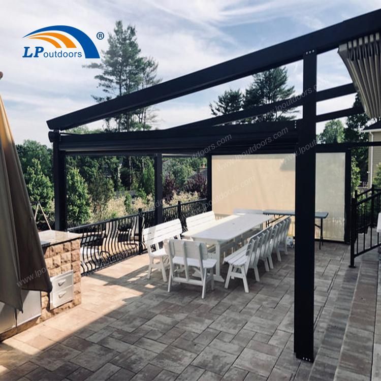 Bioclimatic Automatic Retractable Roof Pergola with Side Screen on The Balcony