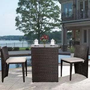 3-Piece Cushioned Outdoor Rattan/Wiker Dining Set