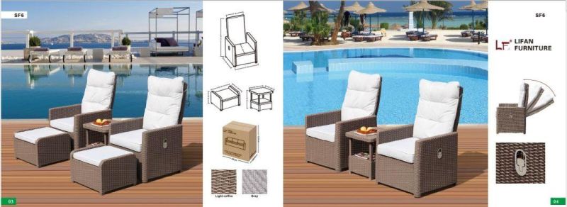 Hotel Patio Lounge Set Plastic Rattan Sofa