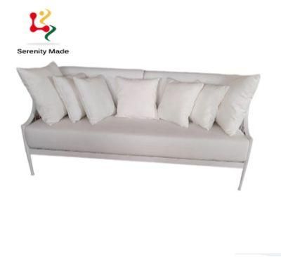 Latest Design Outdoor Furniture Hotel Courtyard Aluminium Frame Upholstery Seat Patio Pool Side Sofa Set with Cushion