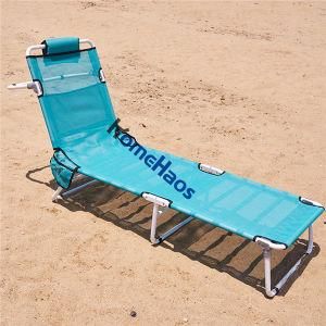 Sun Lounge Chair Aluminium Beach Folding Bed Chaise Lounger Outdoor Bed with Headrest
