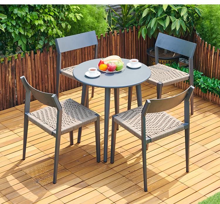 Vangarden Modern Furniture Metal Rope Garden Outdoor Dining Chair