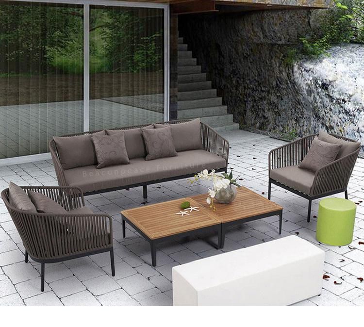 Leisure Outback Aluminum Luxury Garden Rope Furniture Outdoor Sofa Set