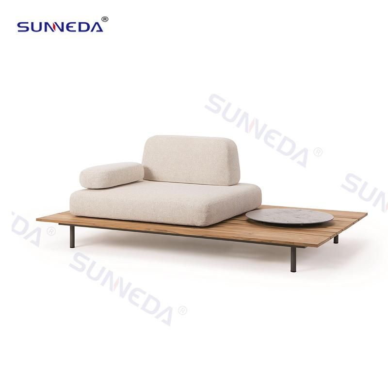 Outdoor Patio Aluminum Garden Furniture Leisure Teak Wood Sofa