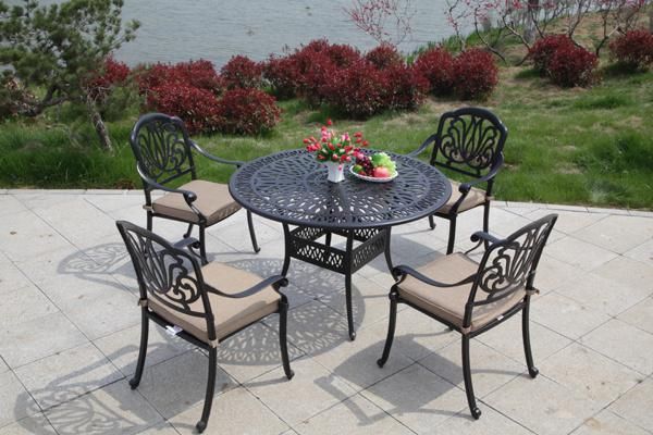 Outdoor Aluminum Garden Furniture Set Patio Dining Oval Table Furniture Dining Table Set